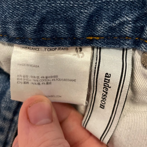 Andersson Bell Unbalance Slip Crop Jeans Medium Wash Blue 25” Waist (apa199w) - Picture 9 of 9